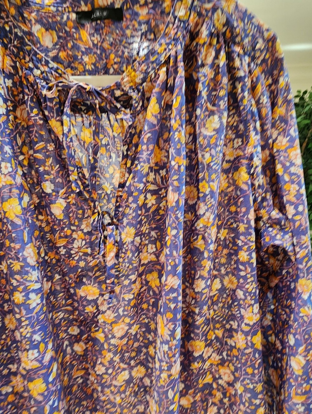 J. Crew Tunic Beach Dress Midnight Floral Large 100% Cotton - Picture 5 of 7